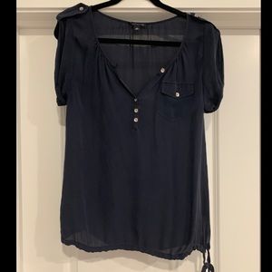 Banana Republic Tie-Bottom Silk Blouse